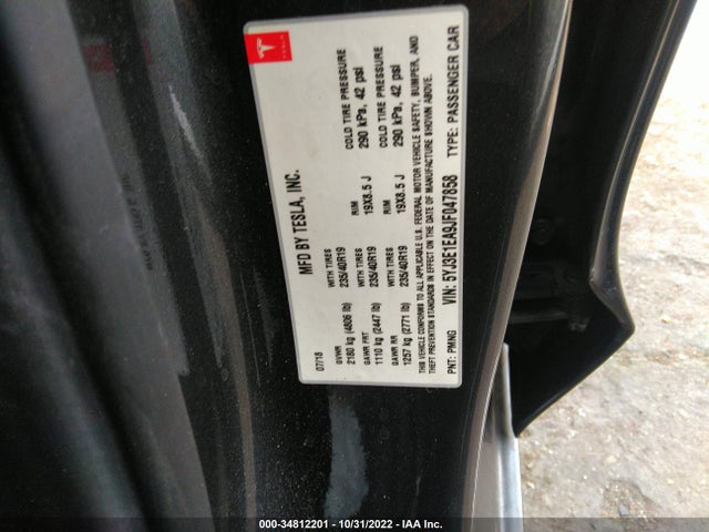 Tesla Model 3 Range Battery 2018 5YJ3E1EA9JF047858 Image 9