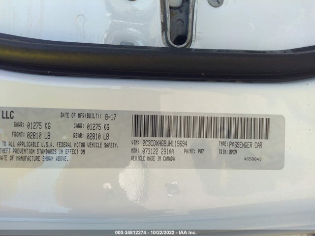 Dodge Charger Sxt Plus 2018 2C3CDXHG9JH119694 Image 9
