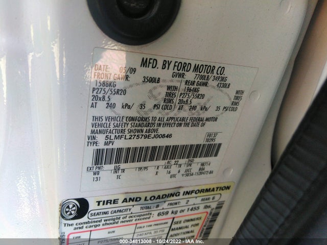 Lincoln NAVIGATOR L 2009 5LMFL27579EJ00846 Image 10