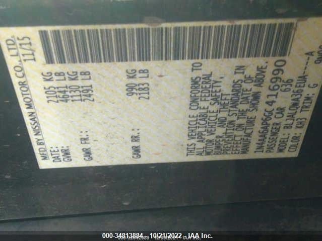 Nissan Maxima 3.5 S 2016 1N4AA6AP6GC416990 Image 10