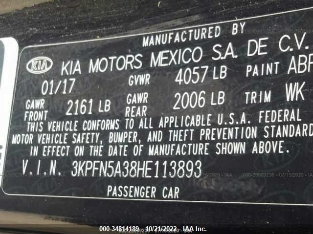 3KPFN5A38HE113893 KIA Forte5 Sx