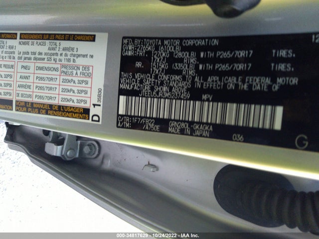 2021 Toyota 4Runner, VIN: JTEEU5JR3M5237459