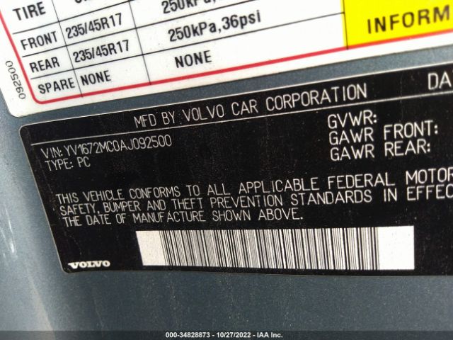 YV1672MC0AJ092500 Volvo C70