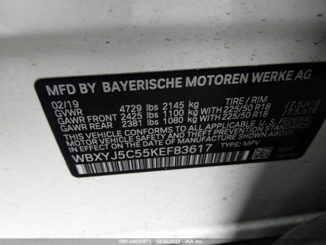WBXYJ5C55KEF83617 BMW X2 Xdrive28i