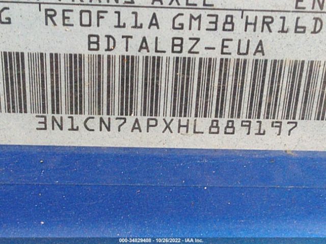 3N1CN7APXHL889197 Nissan Versa Sedan Sv