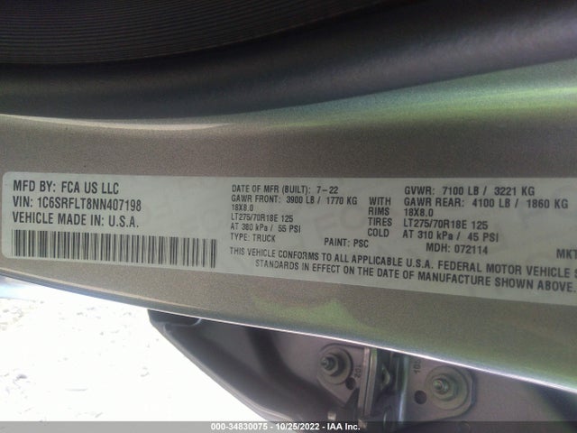 RAM 1500 Rebel 2022 1C6SRFLT8NN407198 Image 10