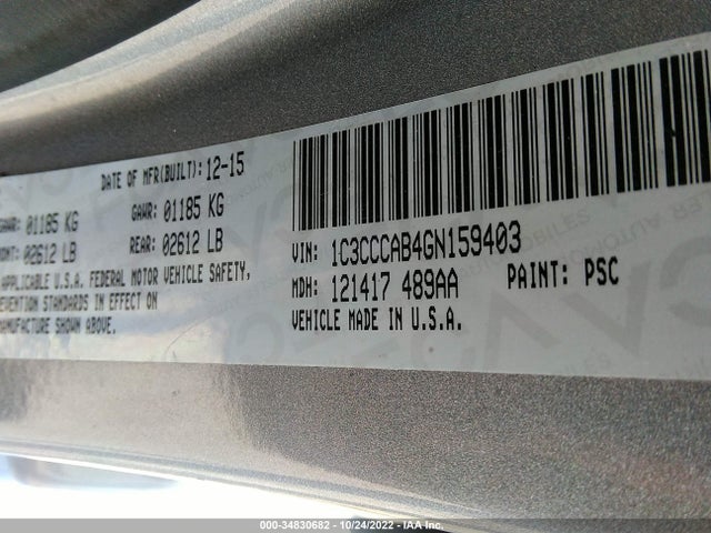 Chrysler 200 Limited 2016 1C3CCCAB4GN159403 Image 9