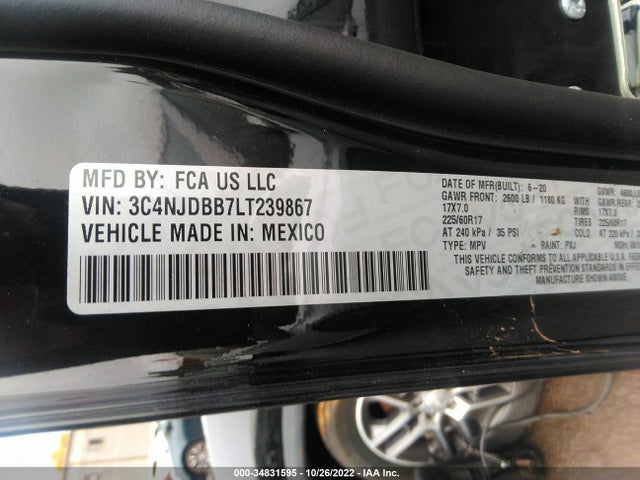 Jeep Compass Latitude W/sun/safety Pkg 2020 3C4NJDBB7LT239867 Image 9