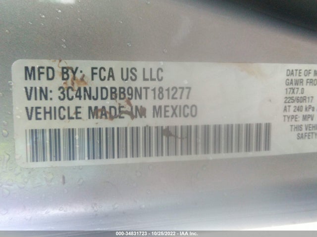 2022 Jeep Compass, VIN: 3C4NJDBB9NT181277
