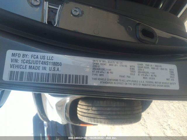 2022 Jeep Wagoneer, VIN: 1C4SJUDT4NS118050