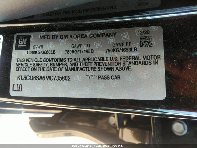 Chevrolet SPARK 1LT 2021 KL8CD6SA6MC735802 Image 9