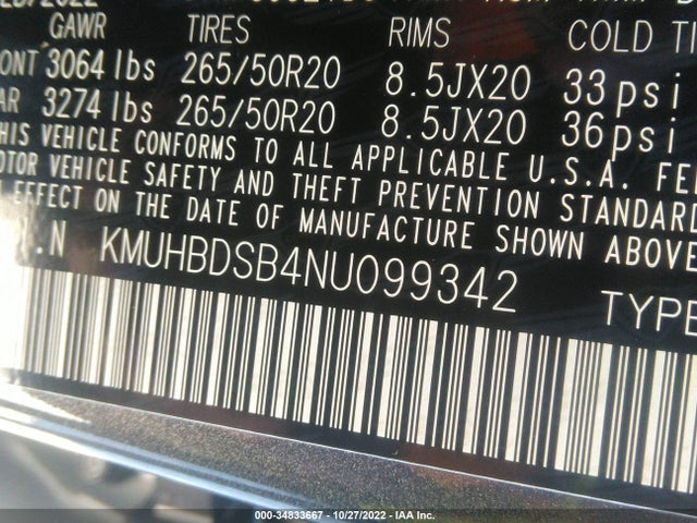 2022 Genesis GV80, VIN: KMUHBDSB4NU099342