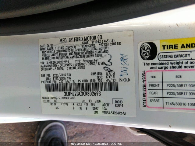 Lincoln MKZ 2012 3LNHL2GC3CR802693 Image 9