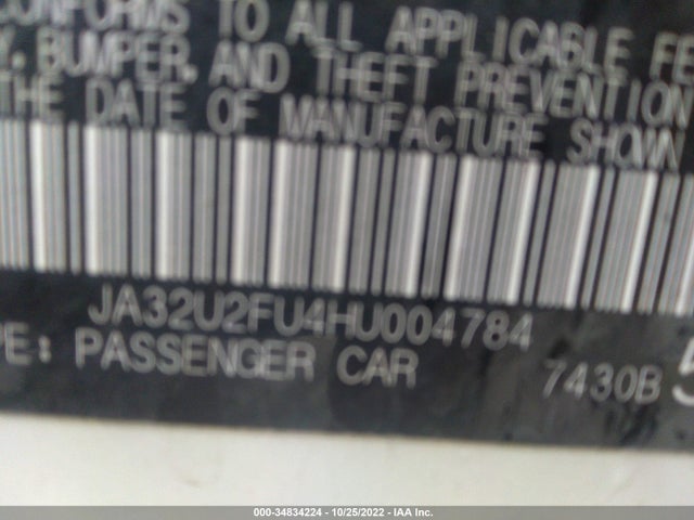 2017 Mitsubishi Lancer, VIN: JA32U2FU4HU004784