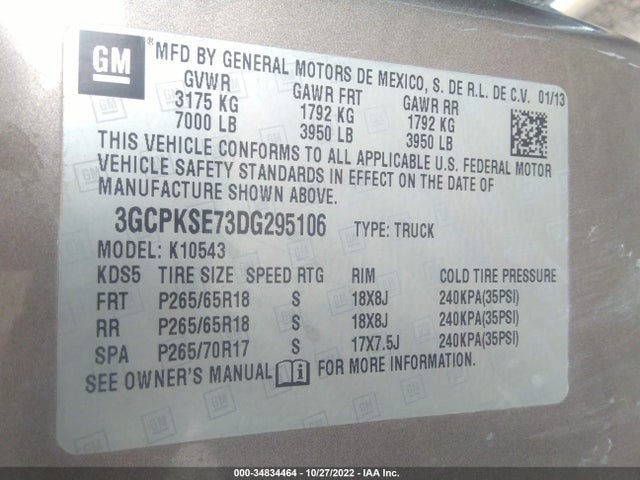 Chevrolet Silverado 1500 Lt 2013 3GCPKSE73DG295106 Image 10
