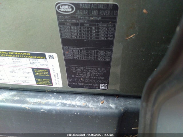 2022 Land Rover Defender, VIN: SALEJ7RX0N2074048