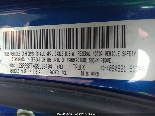 2016 RAM 1500 TRADESMAN VIN: 1C6RR6FT4GS119404