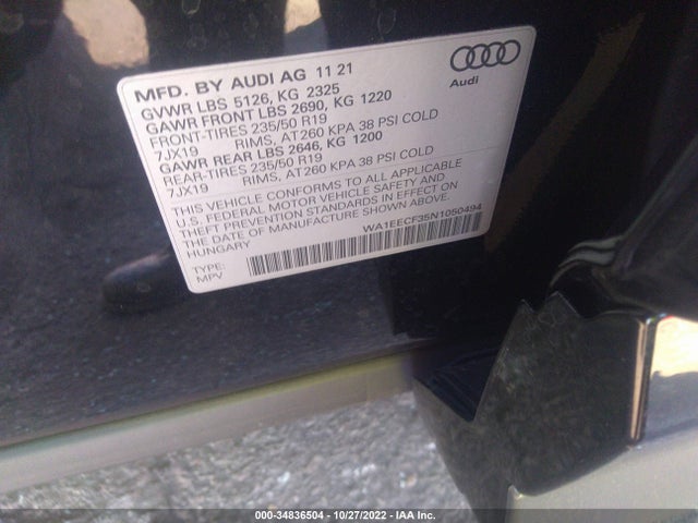 WA1EECF35N1050494 Audi Q3 S Line Premium Plus
