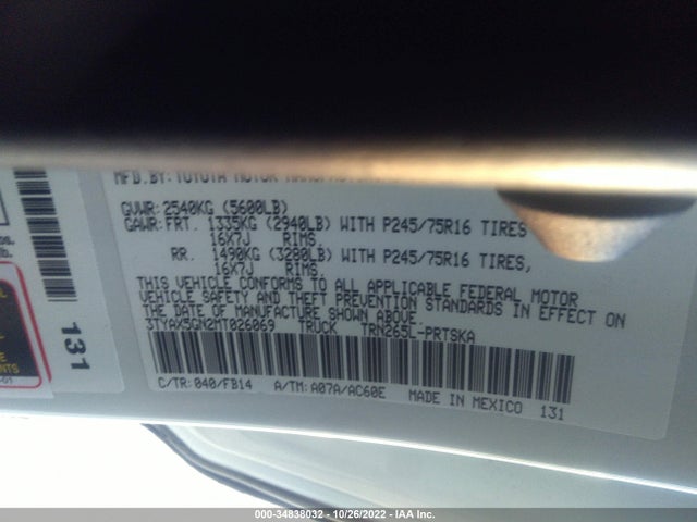 2021 Toyota Tacoma, VIN: 3TYAX5GN2MT026069