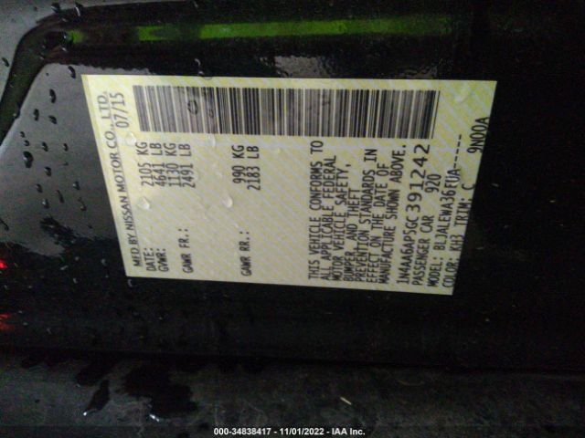 1N4AA6AP5GC391242 Nissan Maxima 3.5 Sl