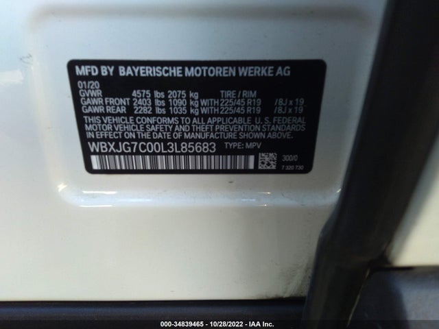 BMW X1 Sdrive28i 2020 аукцион фото