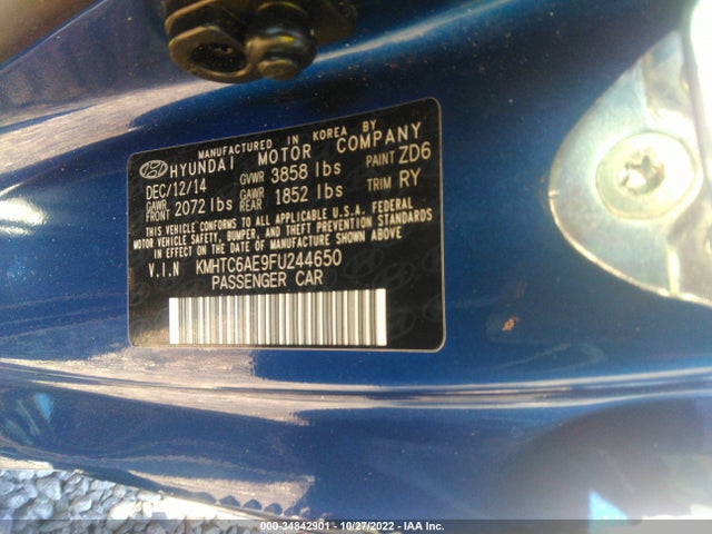 Hyundai Veloster Turbo 2015 KMHTC6AE9FU244650 Image 10