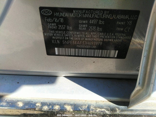 2018 HYUNDAI SONATA SPORT VIN: 5NPE34AF3JH693979