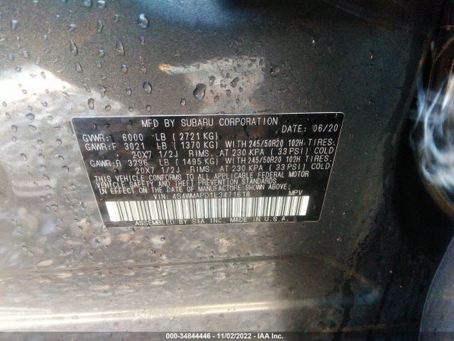 2020 Subaru Ascent, VIN: 4S4WMAPD1L3471618