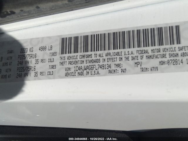 1C4AJWAG6FL749134 Jeep Wrangler Sport