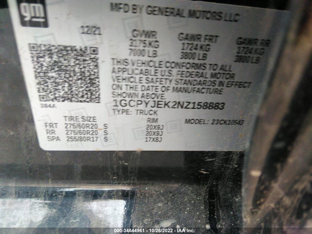 Chevrolet Silverado 1500 Ltd Lt 2022 1GCPYJEK2NZ158883 Image 9