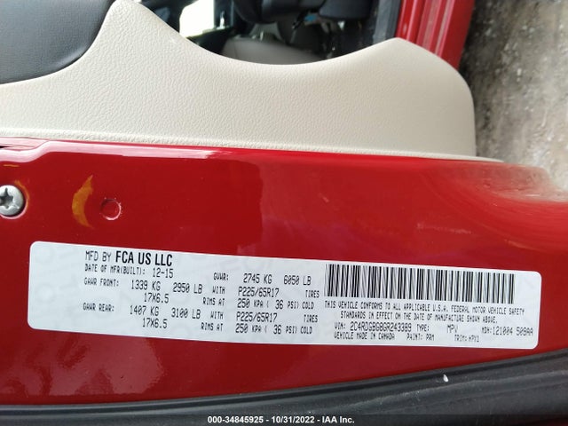 Dodge Grand Caravan Se 2016 2C4RDGBG8GR243389 Image 9