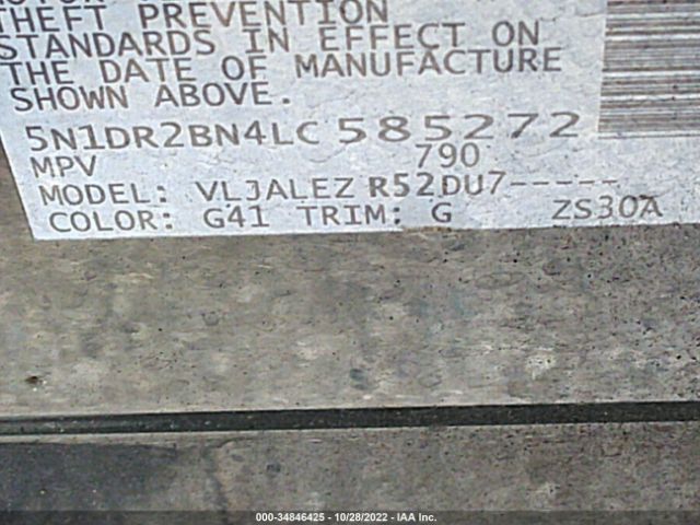 5N1DR2BN4LC585272 Nissan Pathfinder Sv