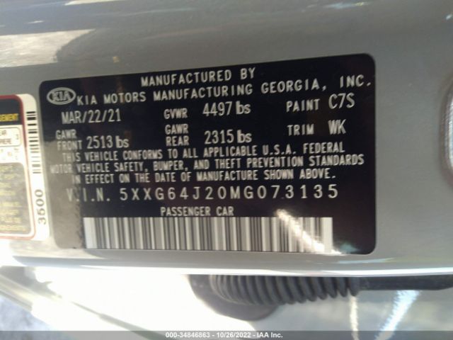 5XXG64J20MG073135 KIA K5 Gt-line