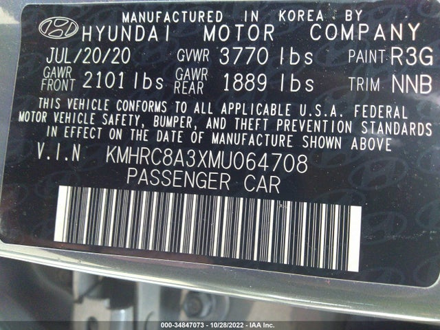 2021 Hyundai Venue, VIN: KMHRC8A3XMU064708