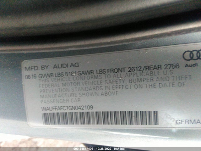 2016 Audi A6, VIN: WAUFFAFC7GN042109