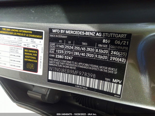 2021 Mercedes-Benz GLC-Class Coupe, VIN: W1N0J8EB9MF978398