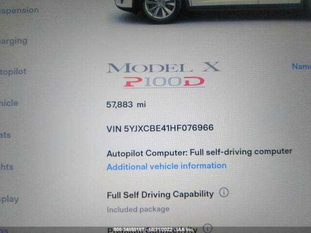 2017 Tesla Model X, VIN: 5YJXCBE41HF076966