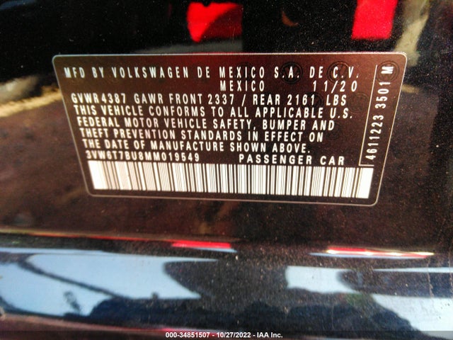 3VW6T7BU8MM019549 Volkswagen Jetta Gli S/autobahn