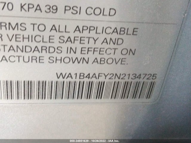 WA1B4AFY2N2134725 Audi Sq5 Premium Plus