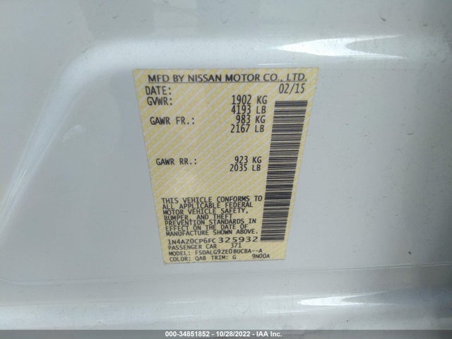 2015 Nissan Leaf, VIN: 1N4AZ0CP6FC325932