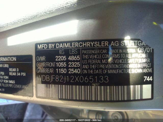 2002 MERCEDES-BENZ E-CLASS WDBJF82J12X065133 Photo 8