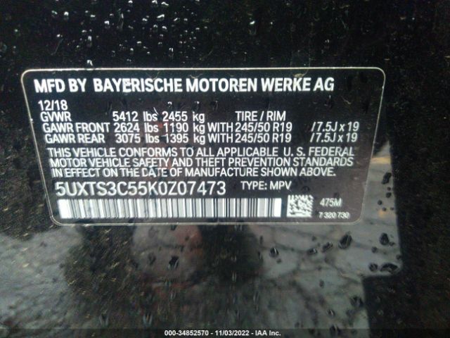 5UXTS3C55K0Z07473 BMW X3 M40i