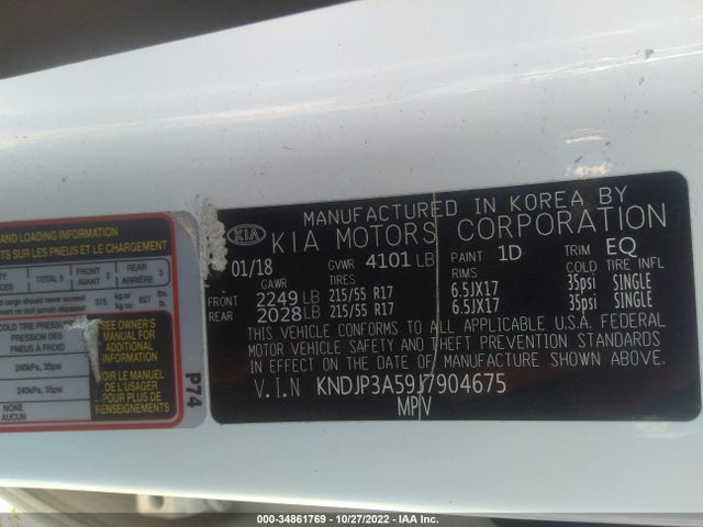 KIA SOUL + 2018 KNDJP3A59J7904675 Image 11