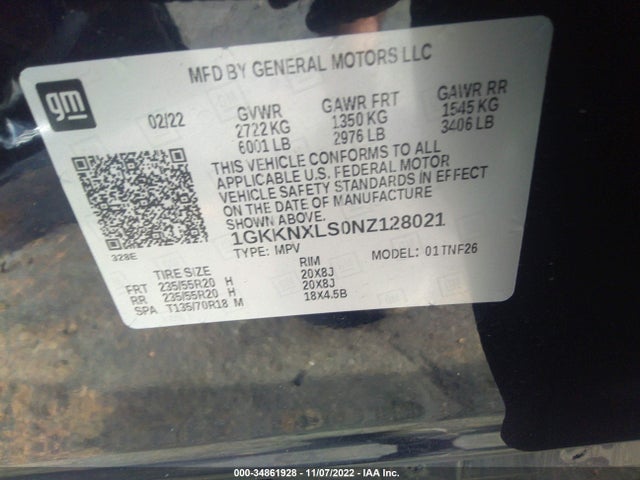 GMC Acadia Denali 2022 1GKKNXLS0NZ128021 Image 10