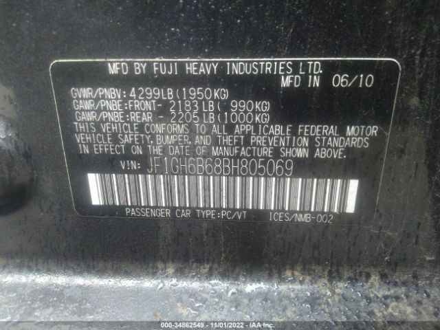 JF1GH6B68BH805069 Subaru IMPREZA WAGON
