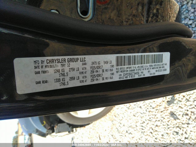 2012 DODGE JOURNEY SXT VIN: 3C4PDCBG3CT344556