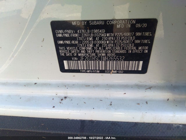 2021 Subaru Crosstrek, VIN: JF2GTHSC1MH265532