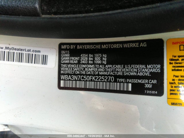2015 BMW 4 Series, VIN: WBA3N7C50FK225270