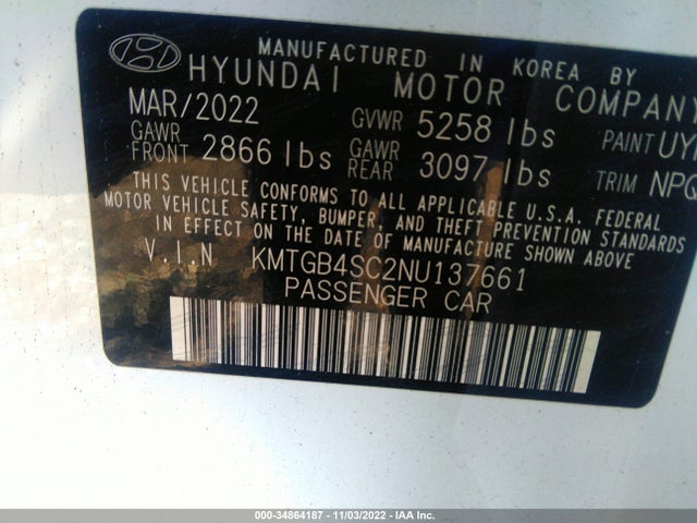 2022 Genesis G80, VIN: KMTGB4SC2NU137661