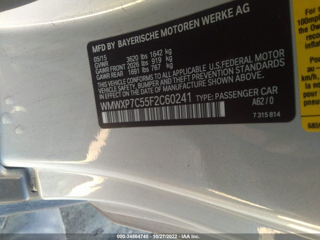 Mini COOPER HARDTOP 2015 WMWXP7C55F2C60241 Image 10
